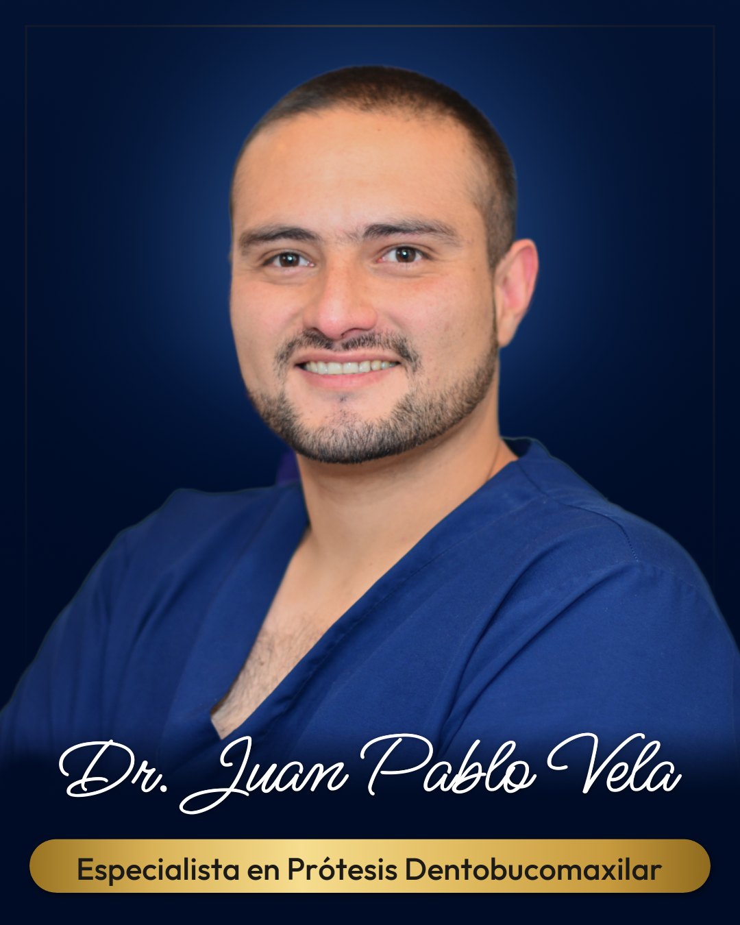 Dr. Juan Pablo Vela, especialista en Prótesis Dentobucomaxilar de Vela Odontología en Quito